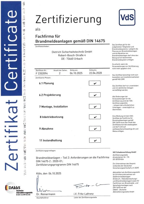 VdS_Zertifizierung_Brandmeldeanlagen_F2202094